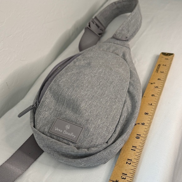 Vera Bradley Sling Bag Grey adjustable straps - Picture 3 of 8